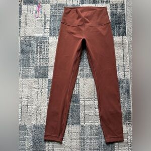 Lululemon Wunder Train Like New Size 6 High Rise Dark Brown Leggings